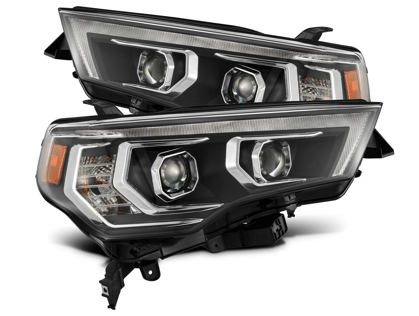 AlphaRex LUXX-Series LED Projector Headlights - Black w/Active Light & Seq. Sig + DRL - 14-22 Toyota 4Runner