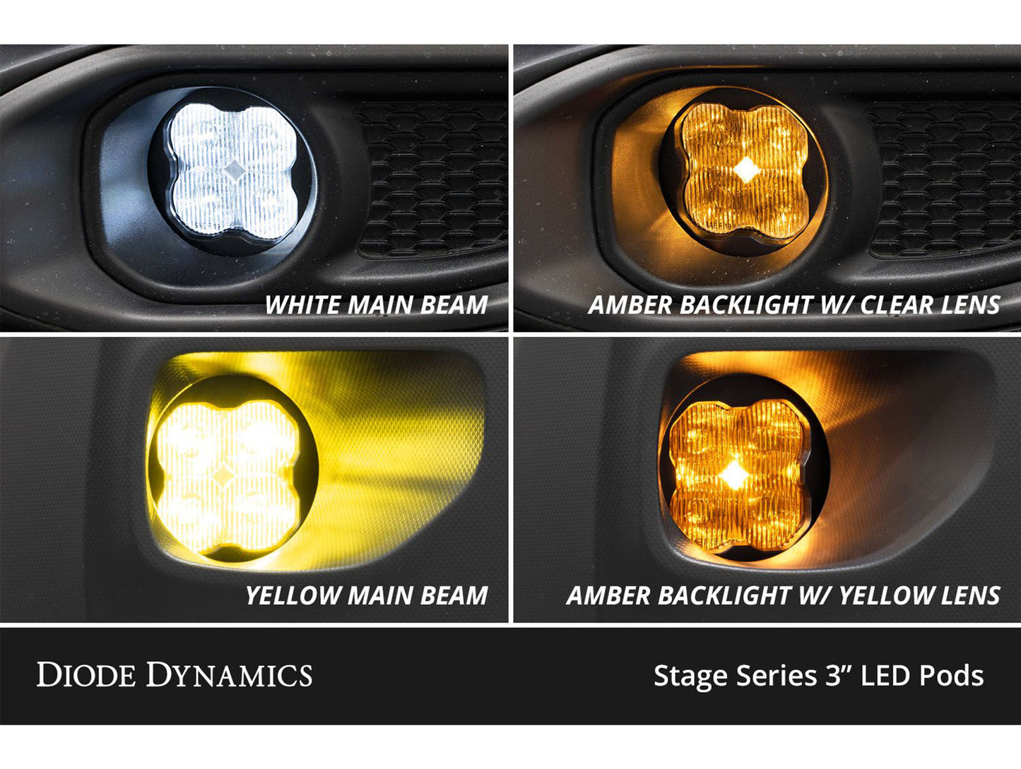Diode Dynamics SS3 Fog Light Kit - 16-23 Toyota Tacoma / 14-24 4Runner / 14-21 Tundra