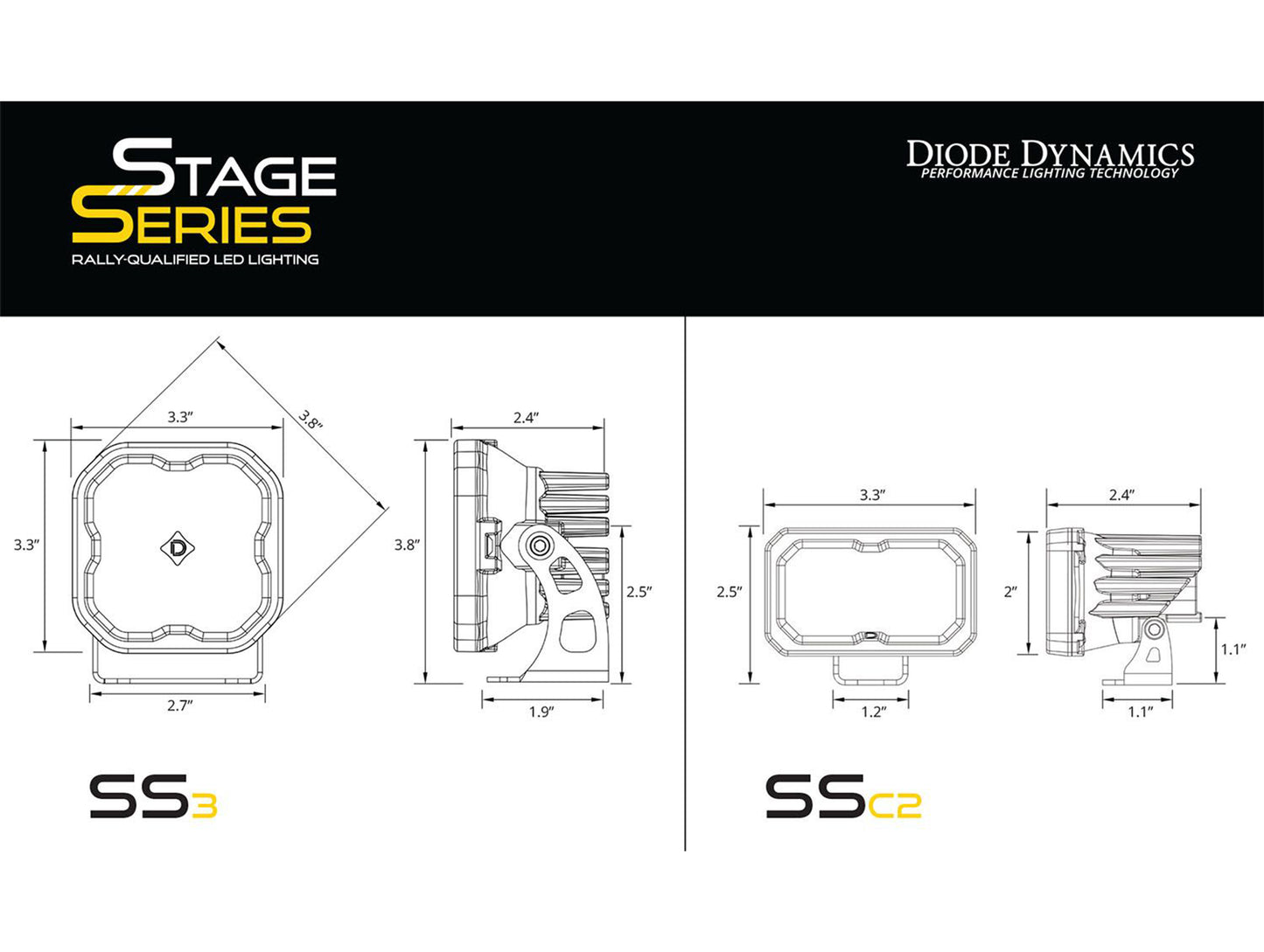 Diode Dynamics SSC2 Ditch Light Kit - 16-23 Toyota Tacoma